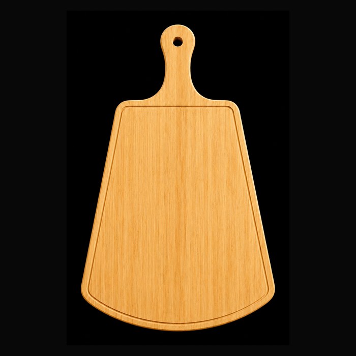 Trapezoid paddle chopping board in bamboo