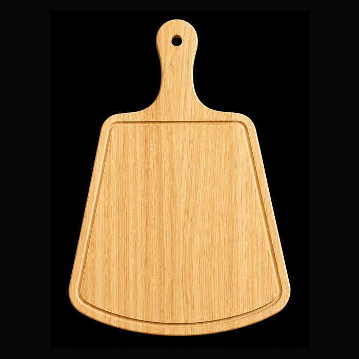 Trapezoid paddle chopping board in oak